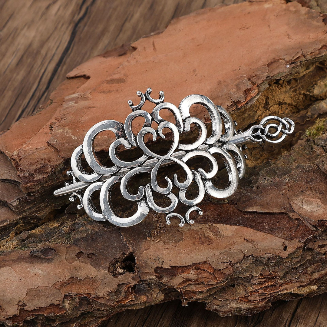WorldNorse Swirl Knot Looped Heart Hairpin - Flower - image 0