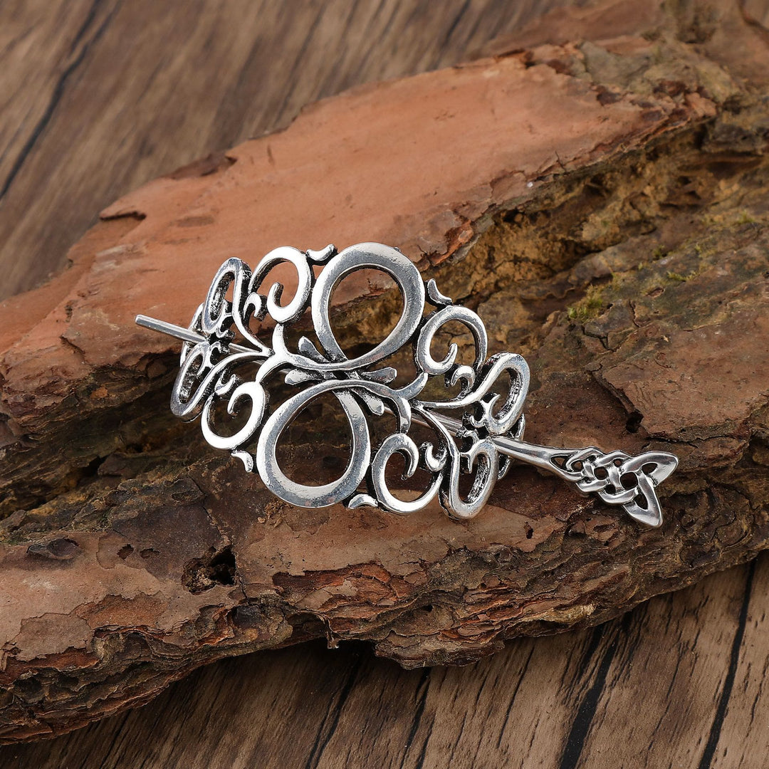 WorldNorse Nordic Floral Scrollwork Hairpin - Knot - image 0