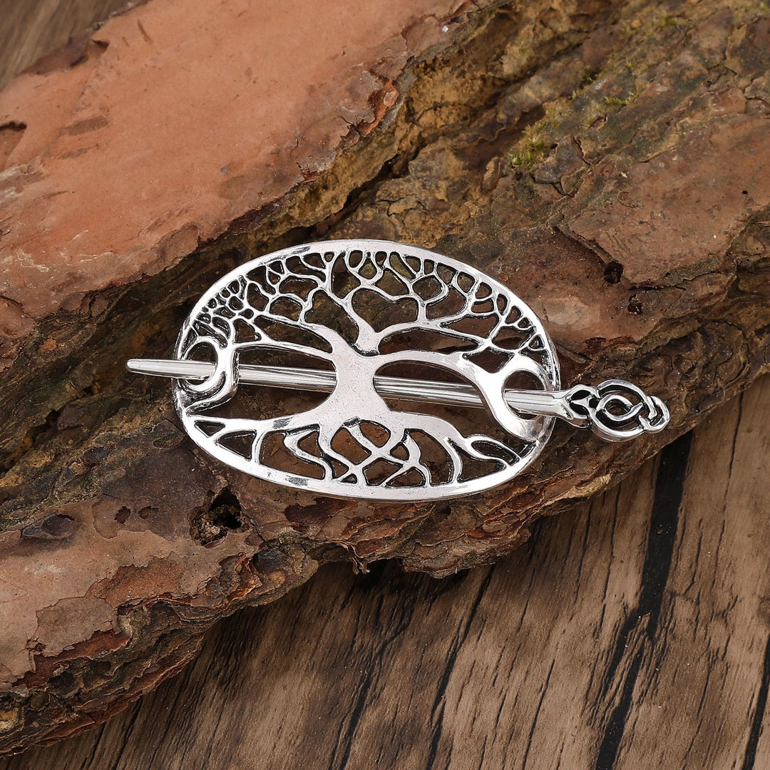 WorldNorse Rooted Yggdrasil Tree of Life Hairpin - Flower - image 0