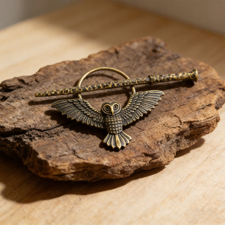 WorldNorse Viking Forged Feather Owl Hairpin - Bronze - image 4