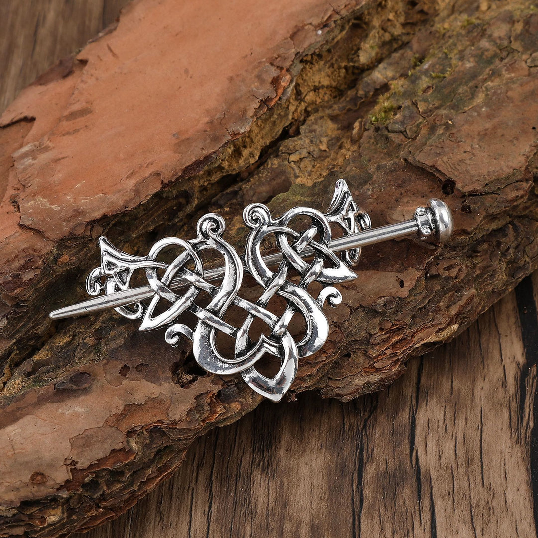 WorldNorse Nordic Interwoven Heart Hairpin - Round - image 0