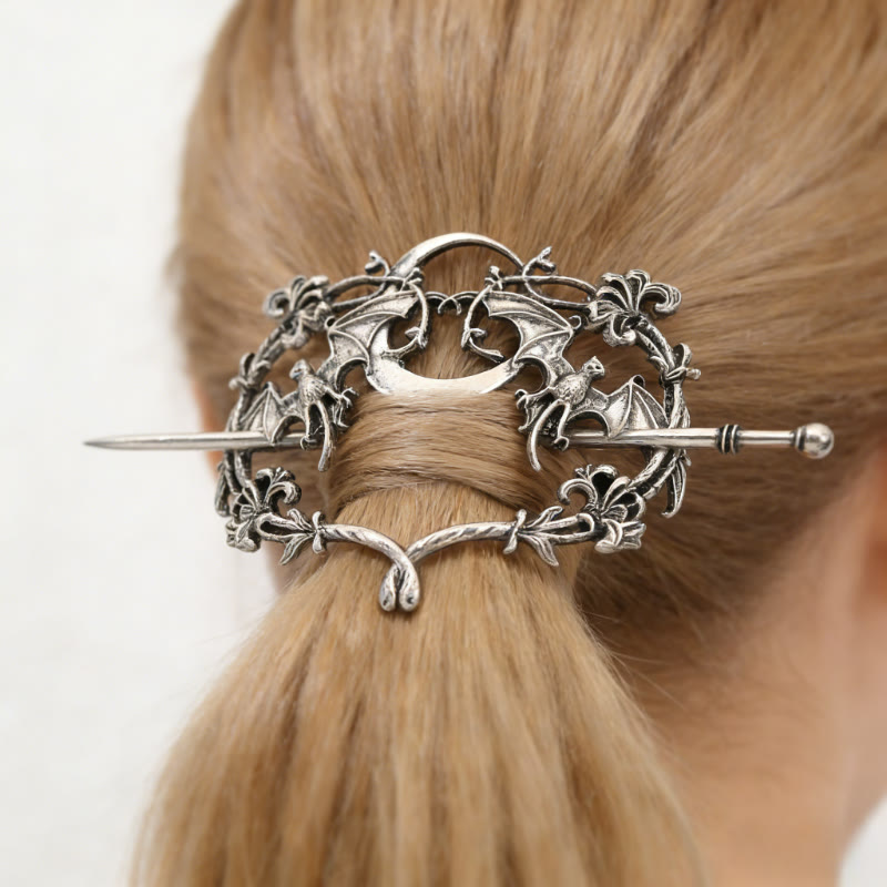 WorldNorse Norse Gothic Moon Bat Hairpin - image 1