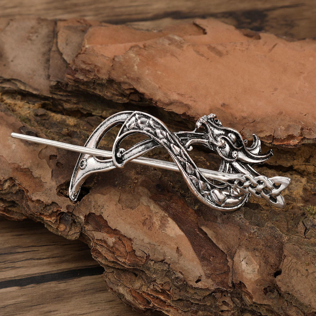 WorldNorse Viking Dragon Head Knot Hairpin - Knot - image 0