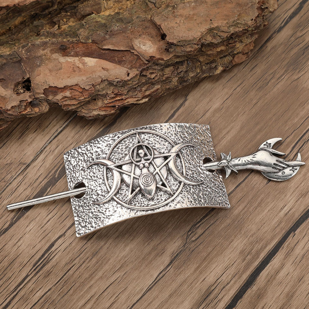 WorldNorse Stag Pentacle Crescent Goddess Hairpin - image 1