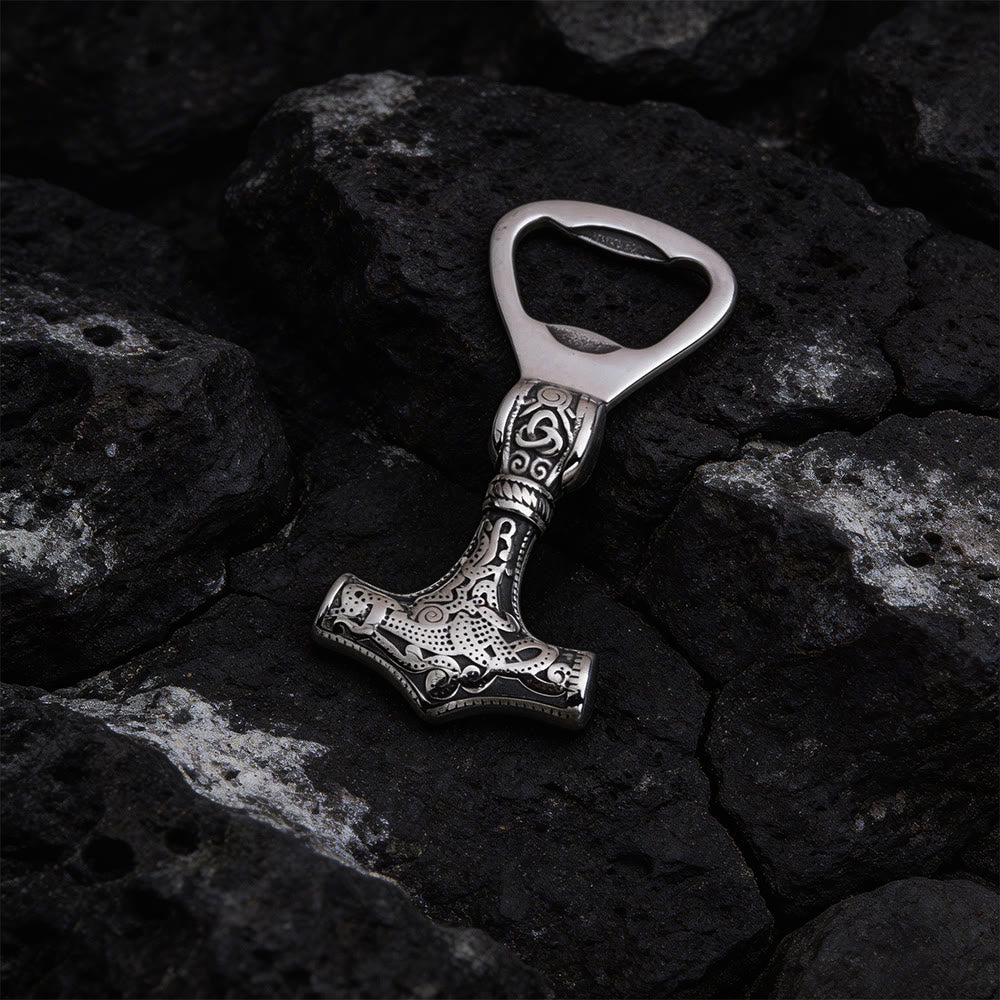 WorldNorse Viking Thor's Hammer Bottle Opener - Silver - image 7