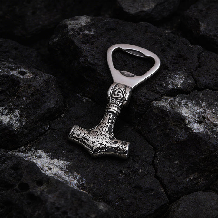 WorldNorse Viking Thor's Hammer Bottle Opener - Silver - image 7