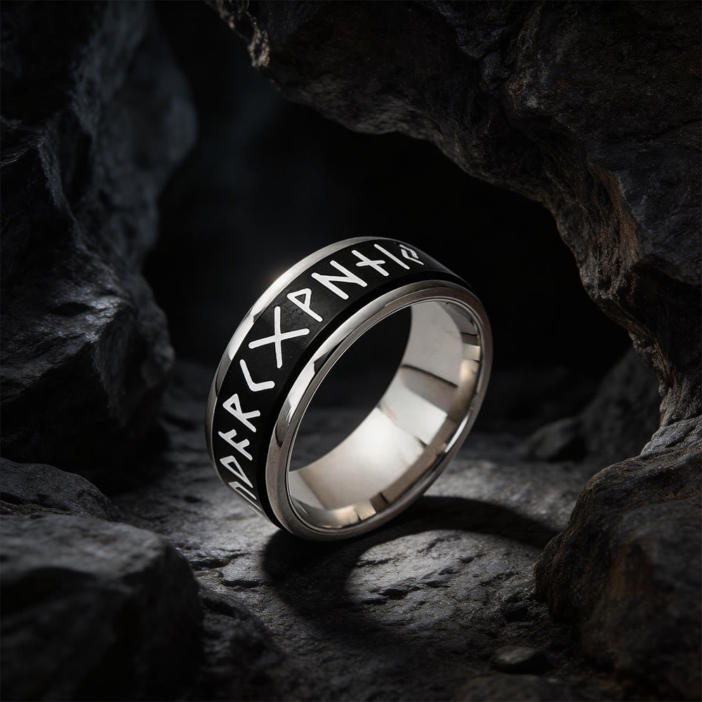 WorldNorse Classic Norse Rune Spinnner Ring - Style B#Black - US 12 - image 8