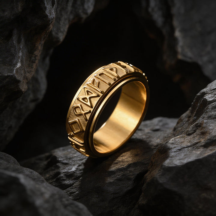 WorldNorse Classic Norse Rune Spinnner Ring - Style C#Gold - US 12 - image 17