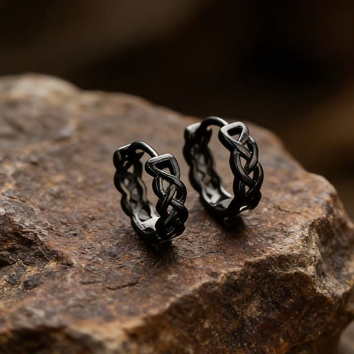 WorldNorse Celtic Knot Braided Hoop Earrings - image 2