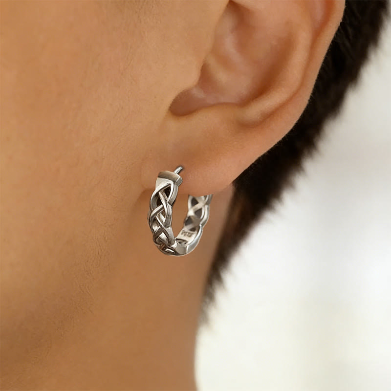 WorldNorse Celtic Knot Braided Hoop Earrings - image 4