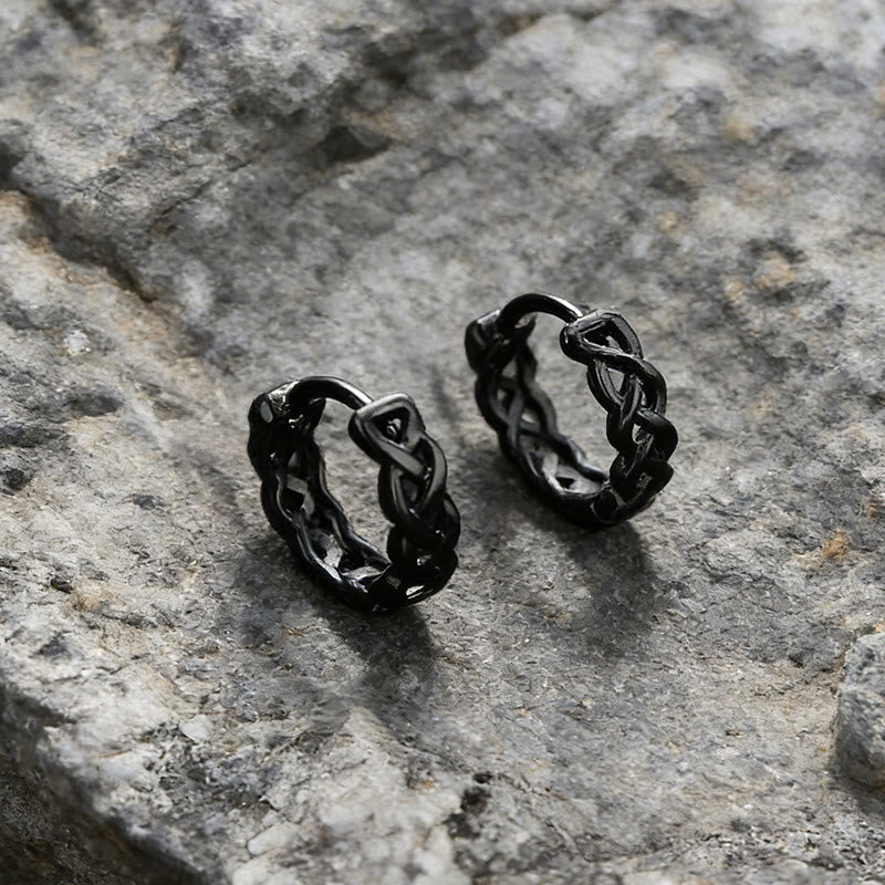 WorldNorse Celtic Knot Braided Hoop Earrings - image 1
