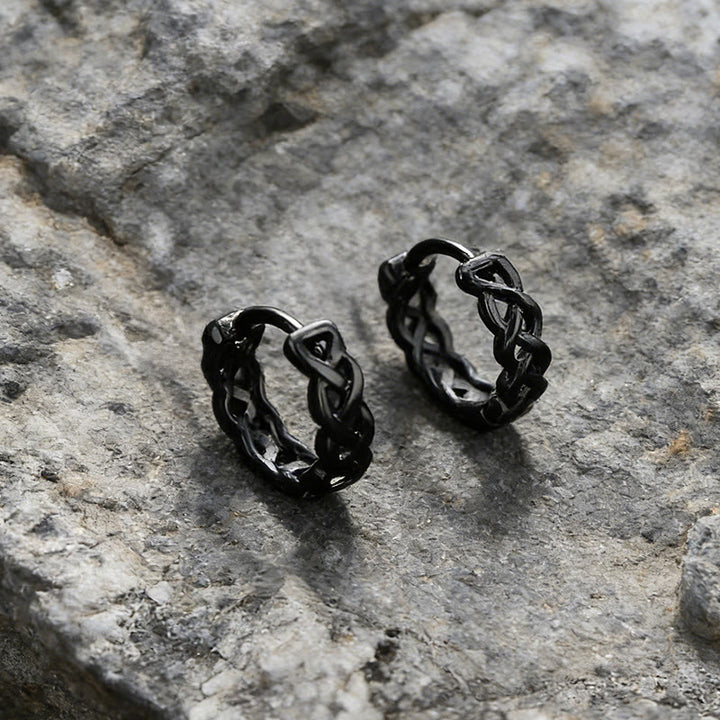 WorldNorse Celtic Knot Braided Hoop Earrings - image 1