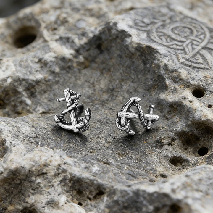 WorldNorse Viking Anchor Rope Wrapped Rustic Earrings - image 2