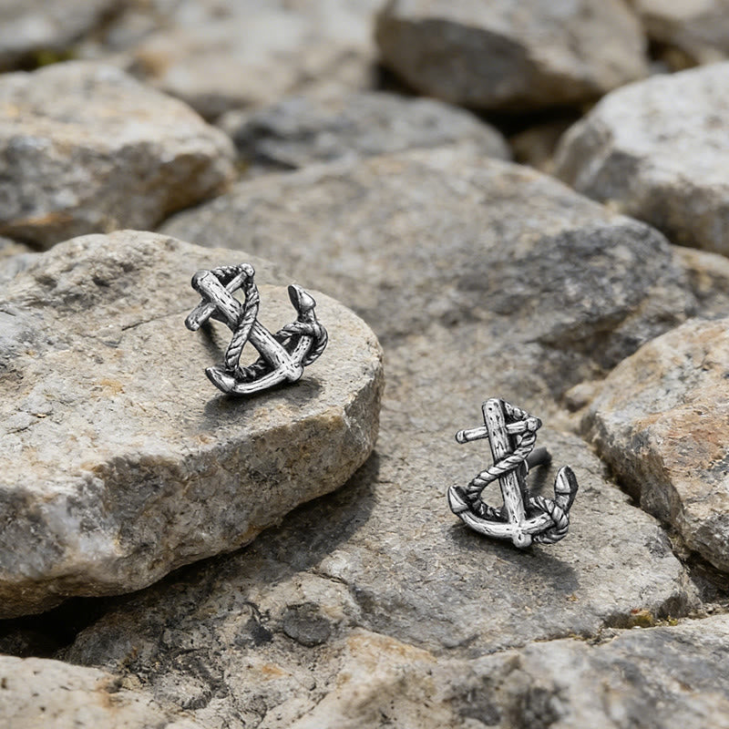 WorldNorse Viking Anchor Rope Wrapped Rustic Earrings - image 4
