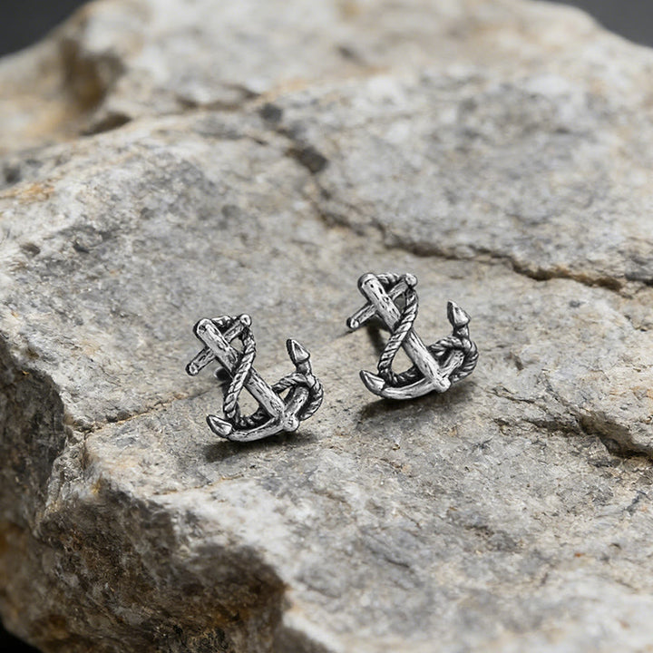 WorldNorse Viking Anchor Rope Wrapped Rustic Earrings - image 3