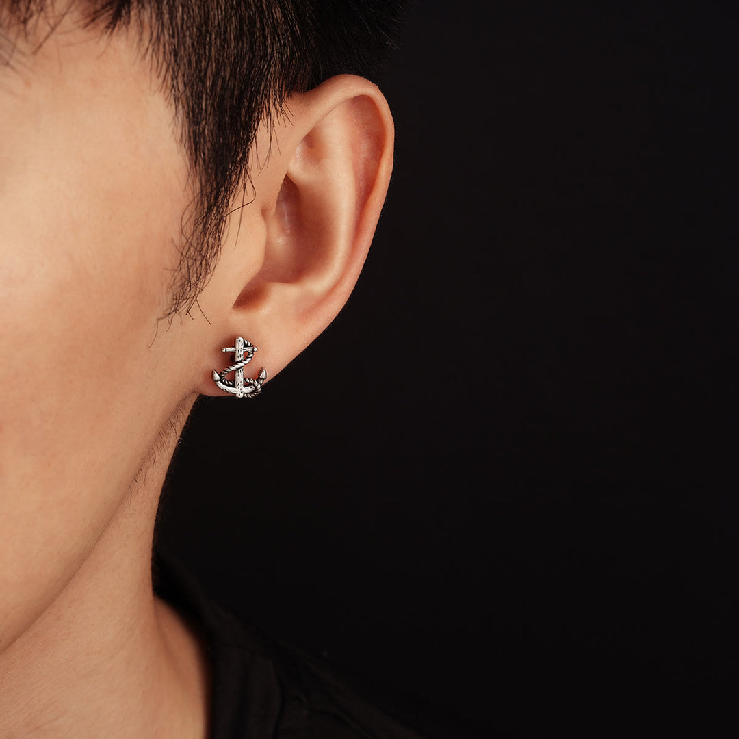 WorldNorse Viking Anchor Rope Wrapped Rustic Earrings - image 1