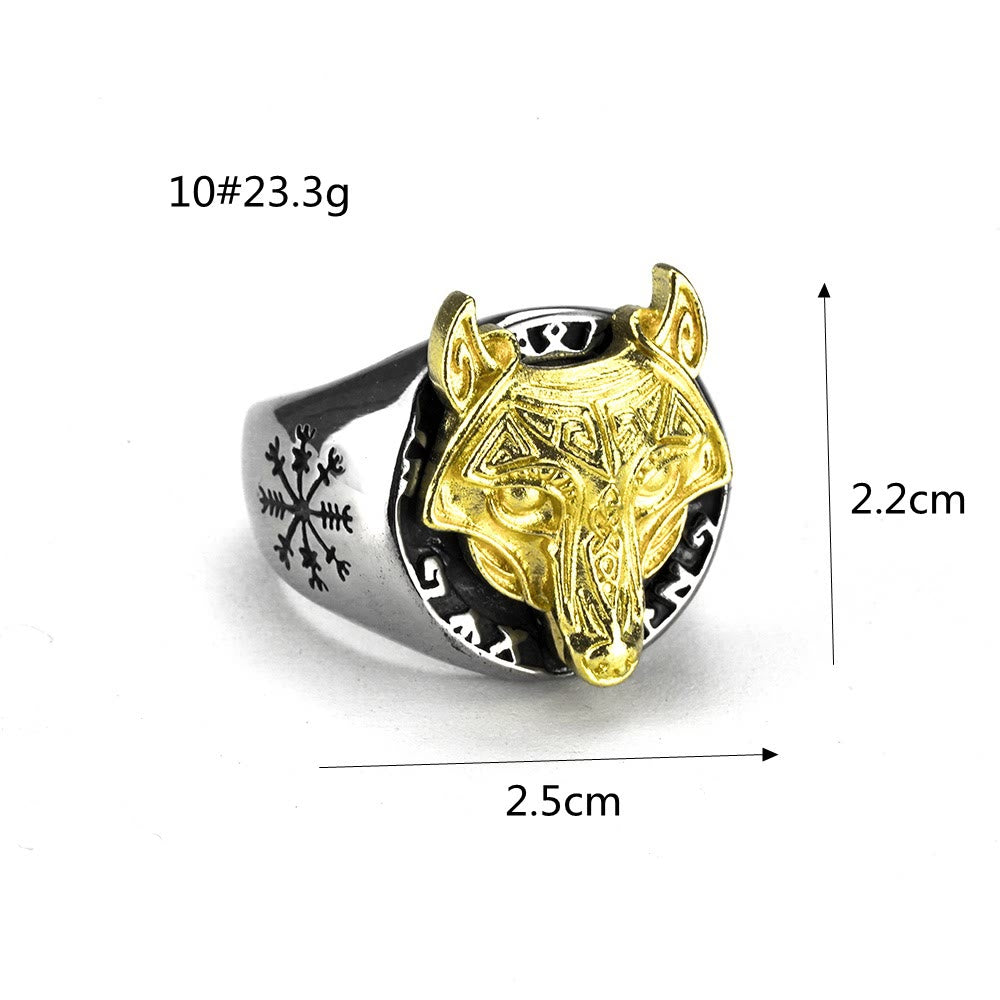 WorldNorse Nordic Vegvísir Wolf Ring - image 4