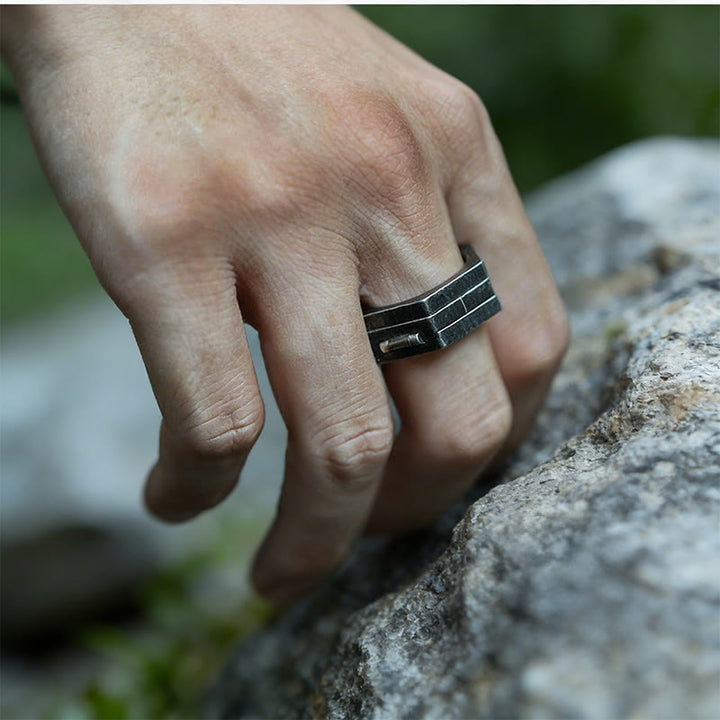 WorldNorse Minimalist Hexagon Band Ring - image 7