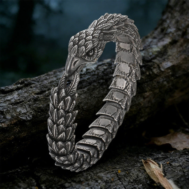 WorldNorse Twin Raven Feather Bracelet - Retro Black - 22cm - image 2