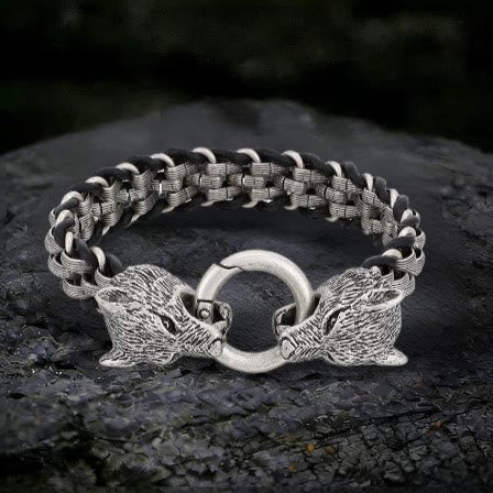 WorldNorse Norse Fenrir Woven Bracelet - Silver - 20cm - image 11