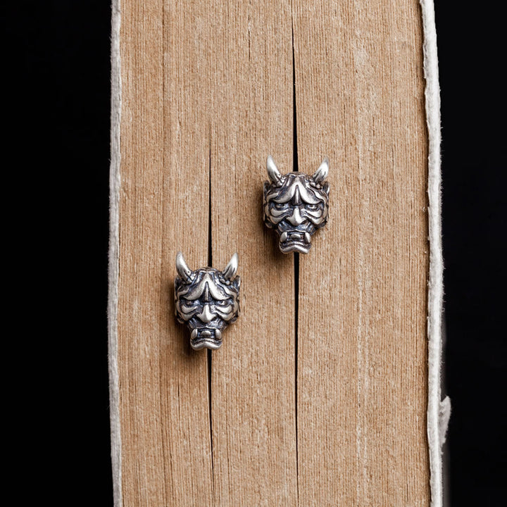 WorldNorse Viking Hannya Visage Textured Earrings - image 1
