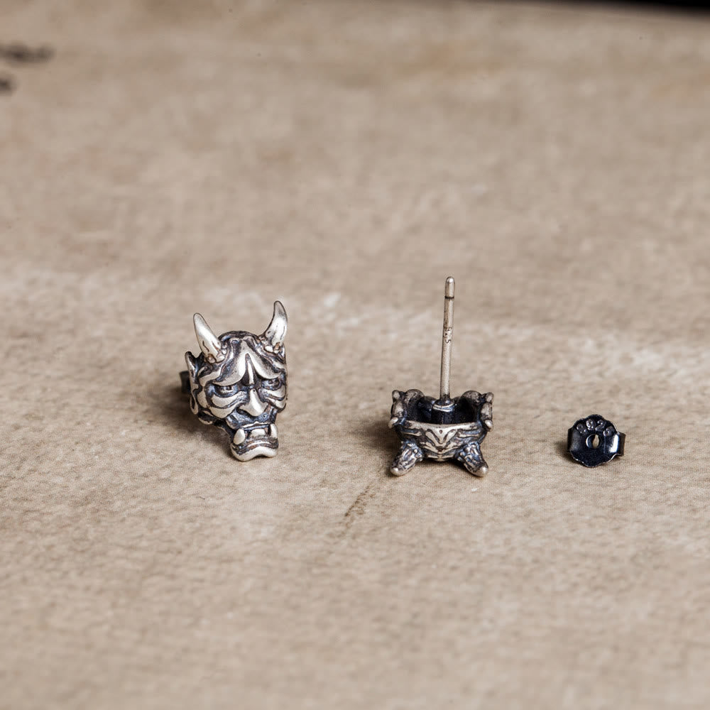 WorldNorse Viking Hannya Visage Textured Earrings - image 3