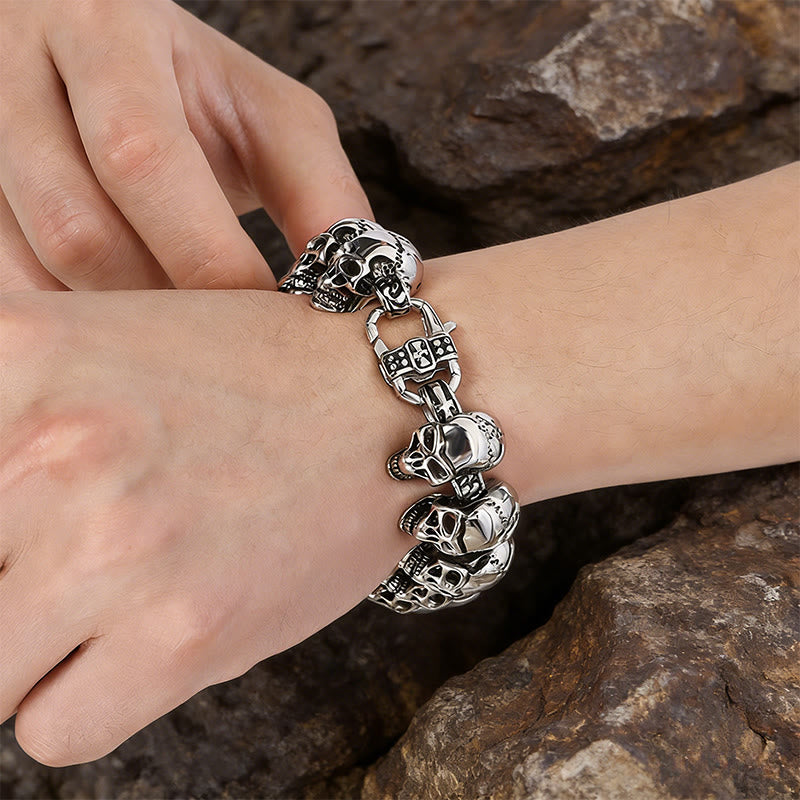 WorldNorse Viking Skull Warrior Link Stack Bracelet / Necklace - image 1