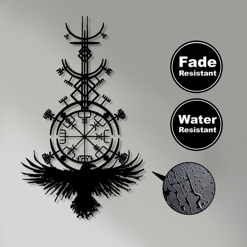 WorldNorse Vegvisir Raven Metal Wall Decor - image 3