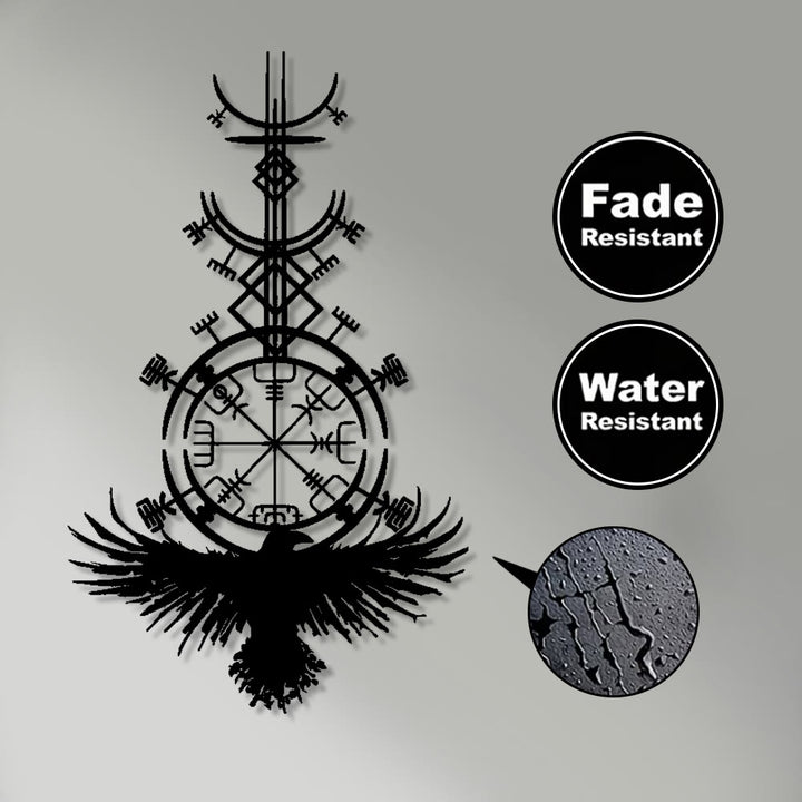 WorldNorse Vegvisir Raven Metal Wall Decor - image 3