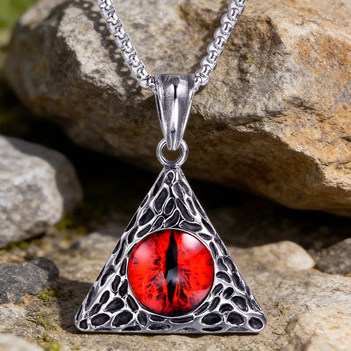 WorldNorse Triangle Dragon Eye Necklace - Red Triangle - image 4