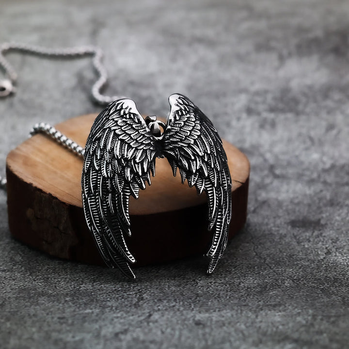 WorldNorse Nordic Feathered Wings Necklace - Silver - image 0