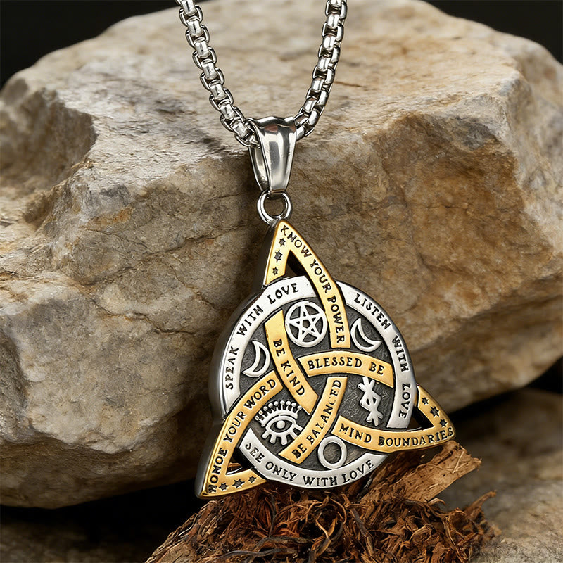 WorldNorse Viking Triquetra Mystic Necklace - Silver&Gold - image 0