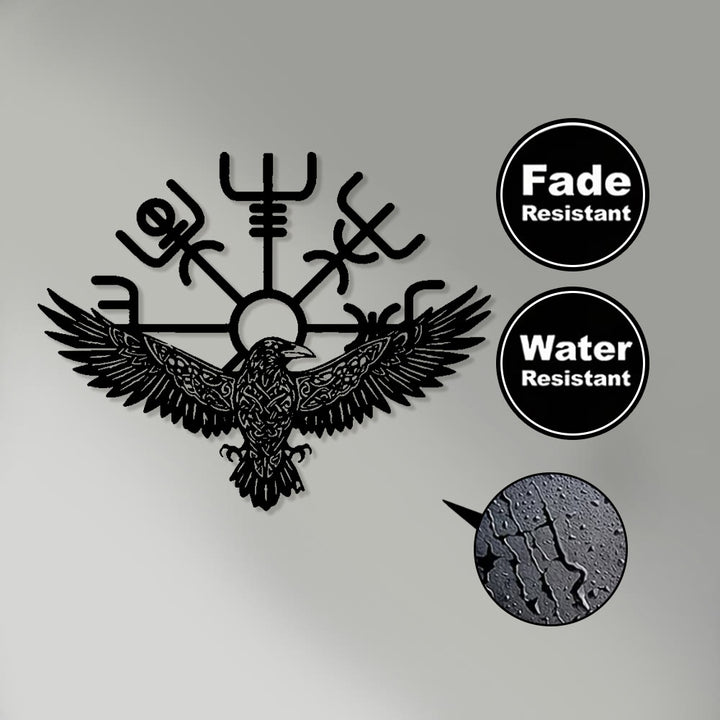 WorldNorse Raven Vegvisir Celtic Knot Metal Wall Decor - image 3