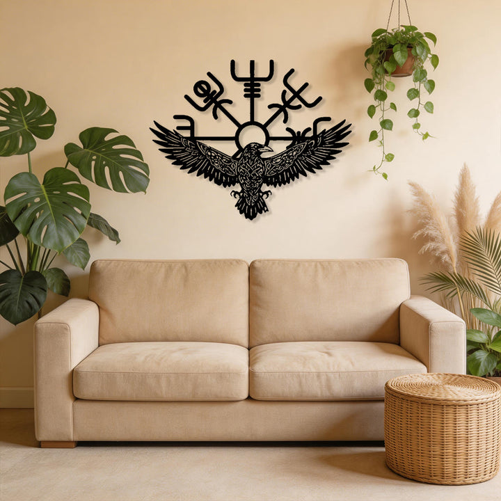 WorldNorse Raven Vegvisir Celtic Knot Metal Wall Decor - image 5
