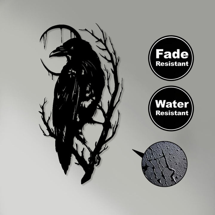 WorldNorse Viking Raven Crescent Branch Metal Wall Decor - image 3