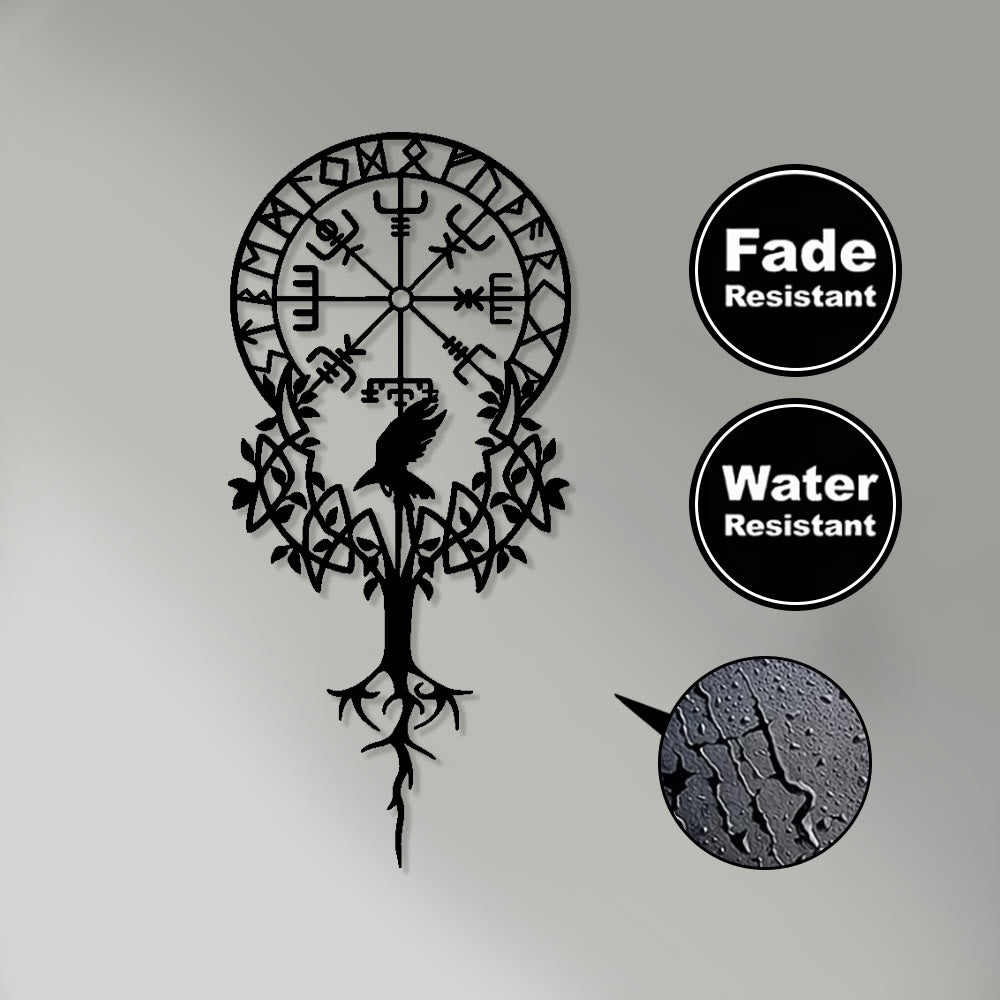 WorldNorse Viking Vegvisir Raven Yggdrasil Metal Wall Decor - image 3