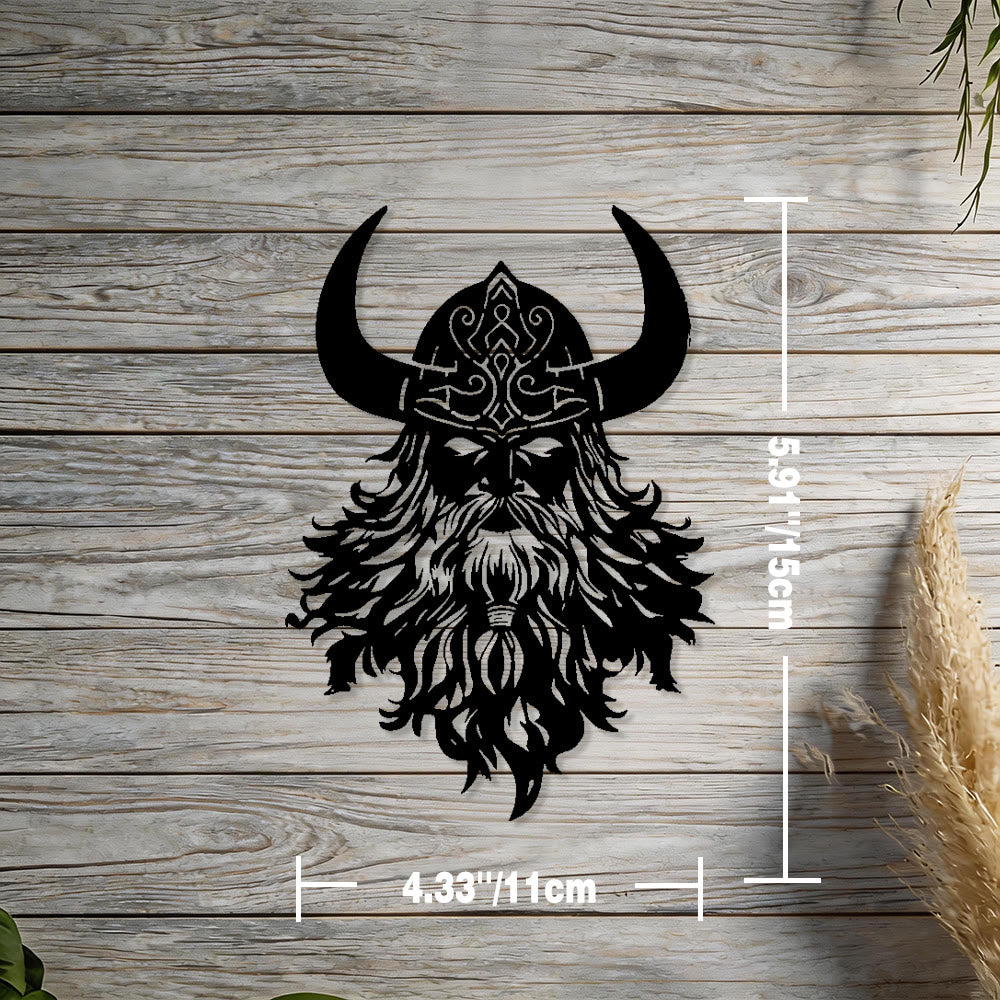WorldNorse Viking Horned Warrior Metal Wall Decor - Black - 5.91''*4.33''/15*11cm - image 1
