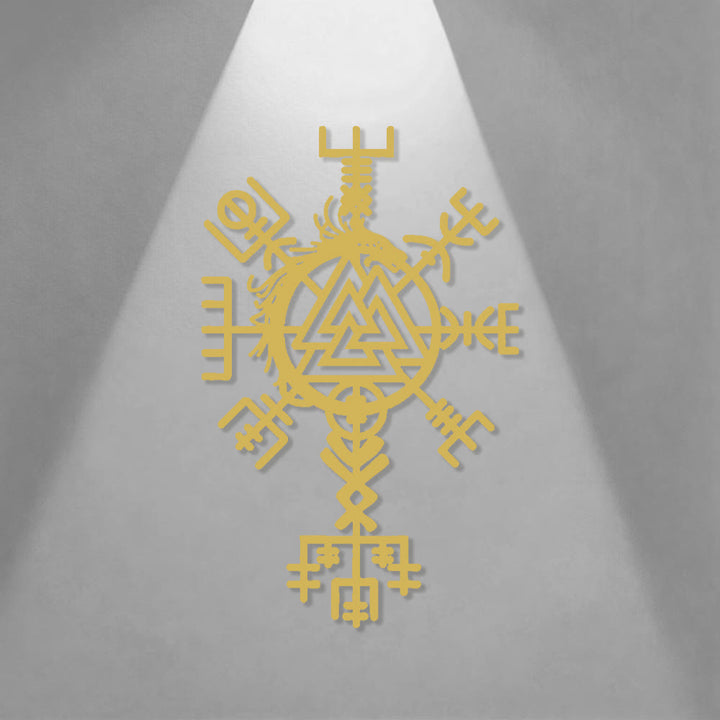WorldNorse Viking Vegvisir Valknut Jormungandr Metal Wall Decor - image 0