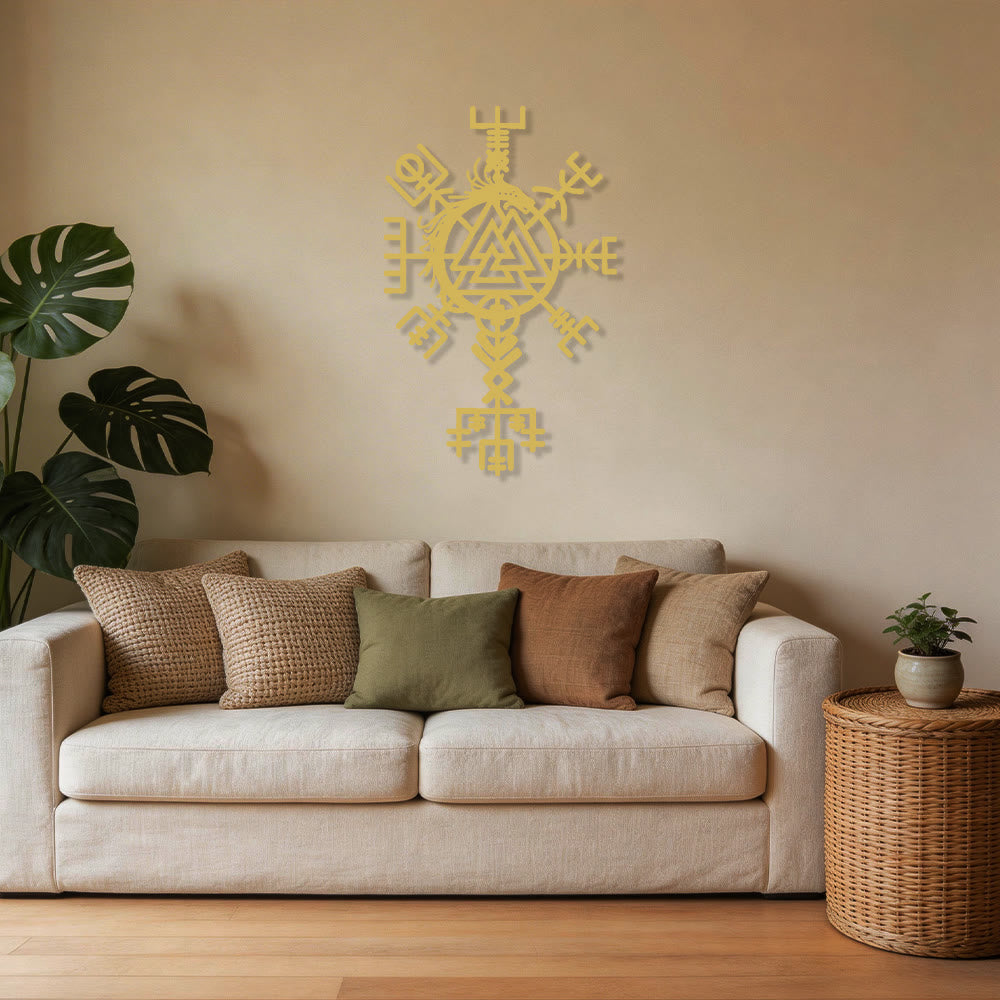 WorldNorse Viking Vegvisir Valknut Jormungandr Metal Wall Decor - image 5