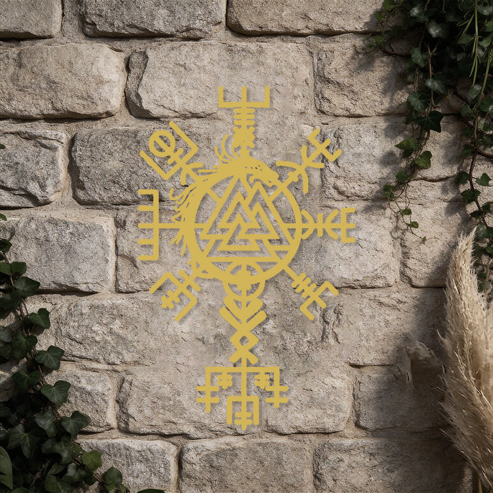 WorldNorse Viking Vegvisir Valknut Jormungandr Metal Wall Decor - image 4
