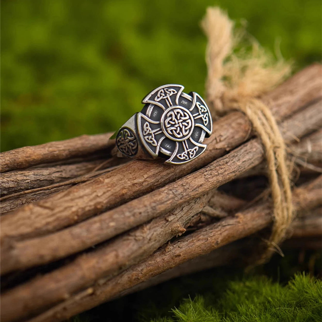 WorldNorse Vintage Celtic Knot Cross Adjustable Ring - Adjustable - image 0