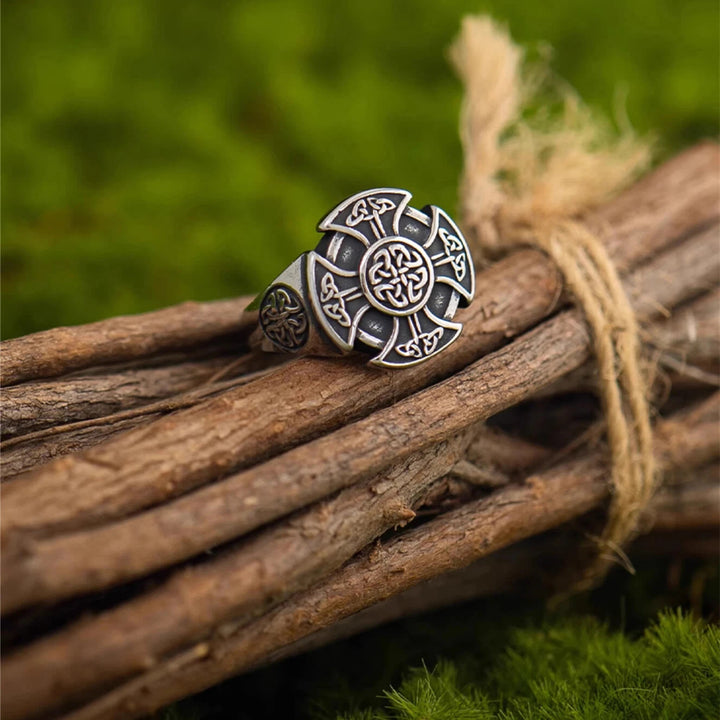 WorldNorse Vintage Celtic Knot Cross Adjustable Ring - Adjustable - image 0