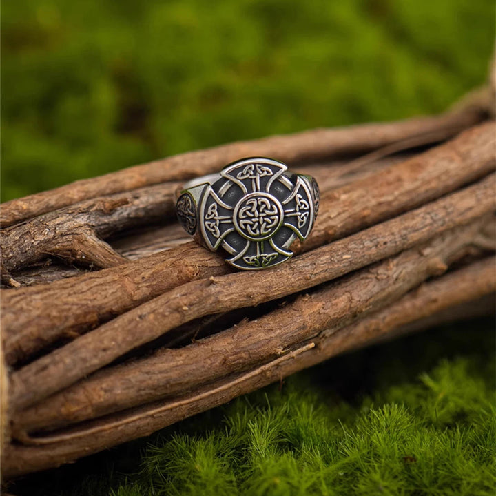 WorldNorse Vintage Celtic Knot Cross Adjustable Ring - image 4