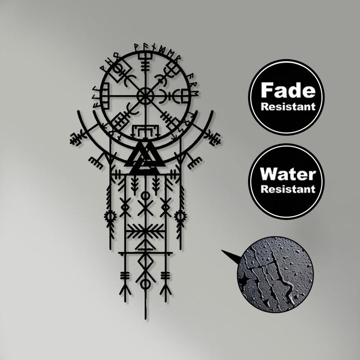 WorldNorse Norse Rune Compass Valknut Talisman Metal Wall Decor - image 3