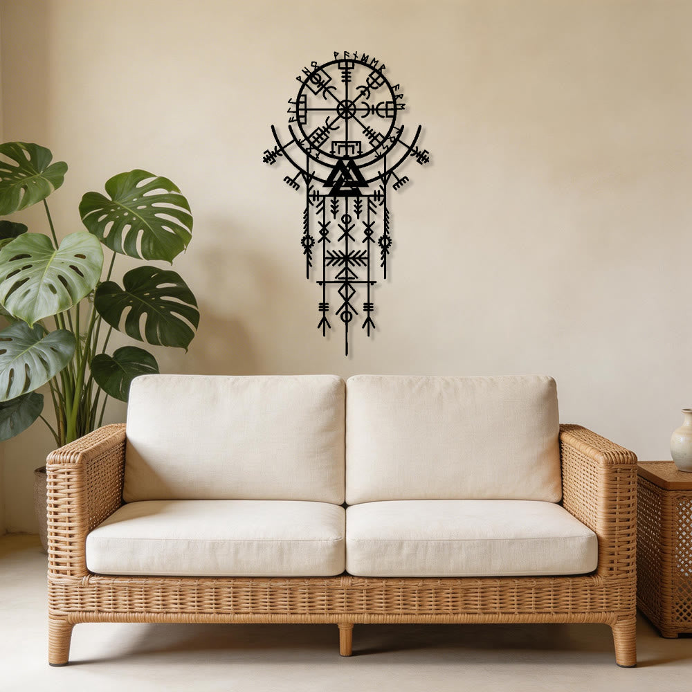 WorldNorse Norse Rune Compass Valknut Talisman Metal Wall Decor - image 5