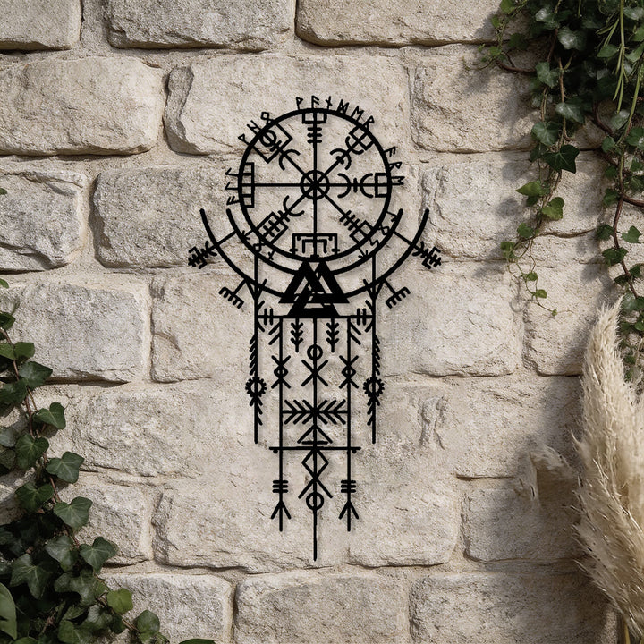 WorldNorse Norse Rune Compass Valknut Talisman Metal Wall Decor - image 4