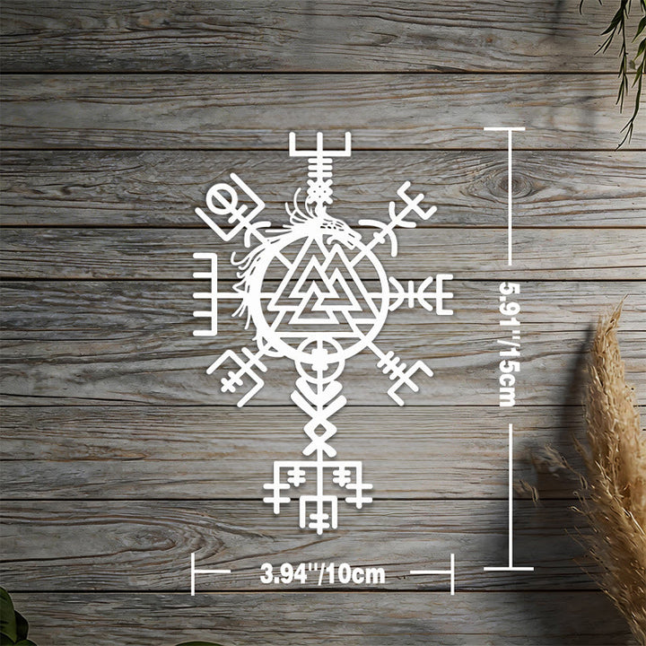 WorldNorse Viking Vegvisir Valknut Jormungandr Metal Wall Decor - Silver - 5.91''*3.94''/15*10cm - image 8
