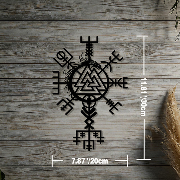 WorldNorse Viking Vegvisir Valknut Jormungandr Metal Wall Decor - Black - 11.81''*7.87''/30*20cm - image 15