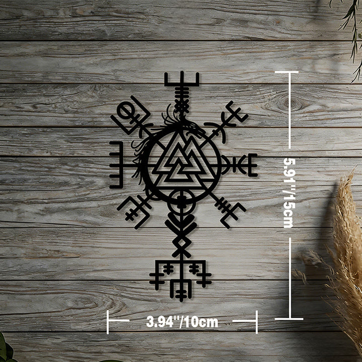 WorldNorse Viking Vegvisir Valknut Jormungandr Metal Wall Decor - Black - 5.91''*3.94''/15*10cm - image 14