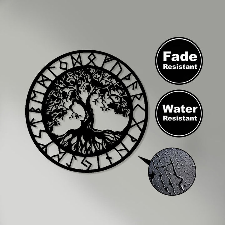 WorldNorse Tree of Life Rune Frame Metal Wall Decor - image 3